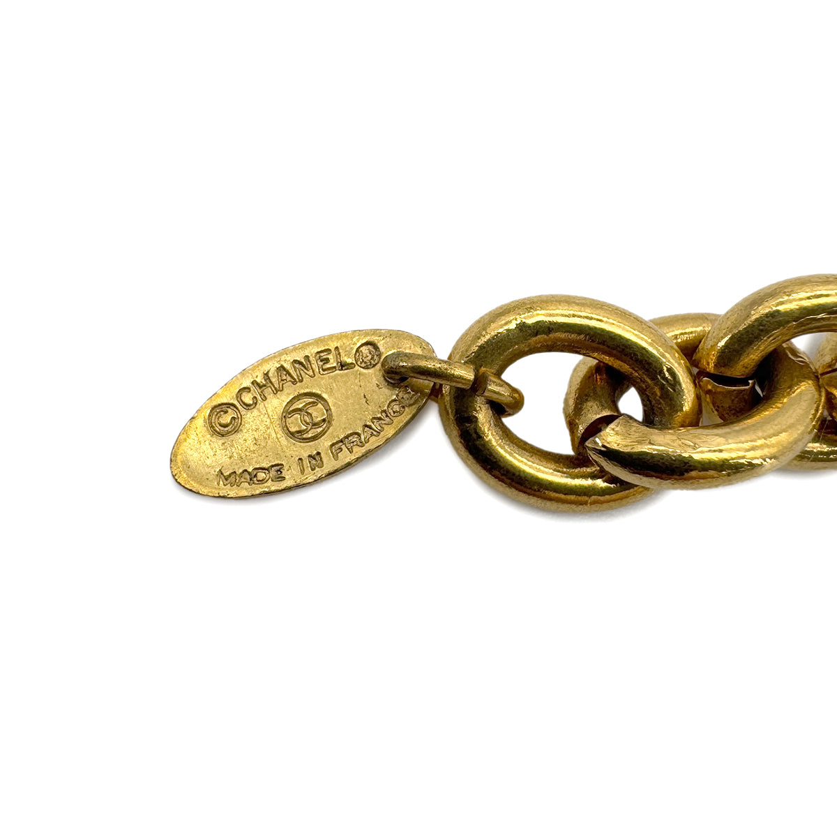 CHANEL VINTAGE COCOMARK MATELASSE CHAIN BELT GOLD ACCESSORY 90291333
