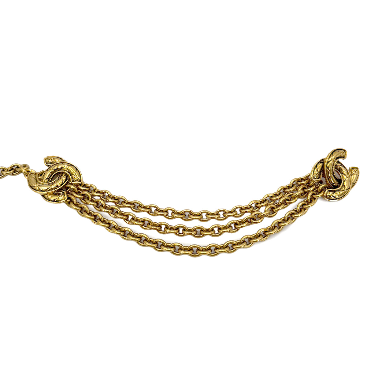 CHANEL VINTAGE COCOMARK MATELASSE CHAIN BELT GOLD ACCESSORY 90291333
