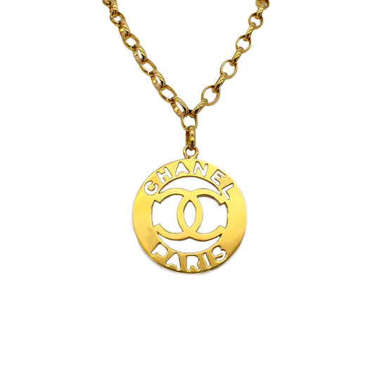 CHANEL VINTAGE NECKLACE COCOMARK GOLD ACCESSORY 90291339