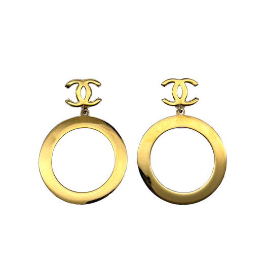 CHANEL VINTAGE EARRINGS COCOMARK HOOP ACCESSORY 90291337