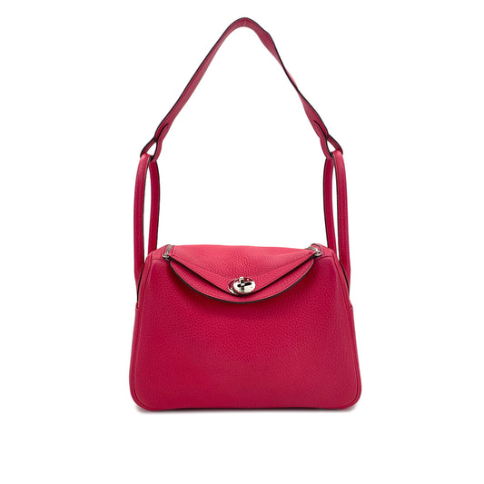 HERMES LINDY 26 ROSE EXTREME TAURILLON CLEMENCE SHOULDER BAG Y SHW 90291457