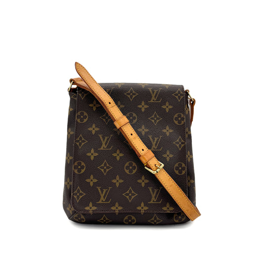 LOUIS VUITTON MONOGRAM MUSETTE SALSA SHORT SHOULDER BAG BROWN M51258 90291863