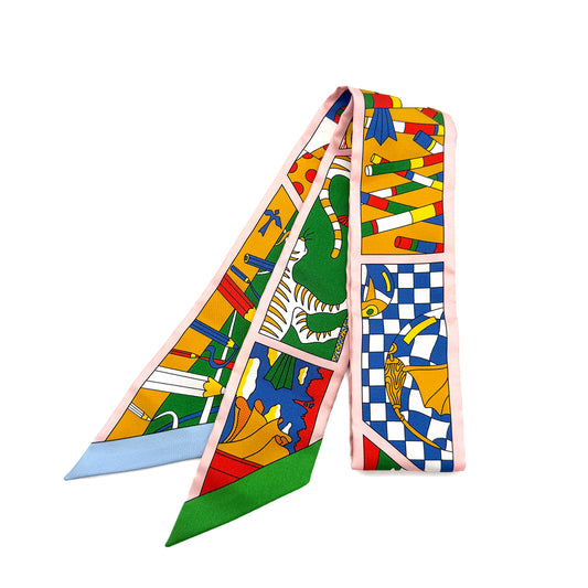 HERMES TWILLY FACTORY SUITE SCARF MULTICOLOR SILK 90292057