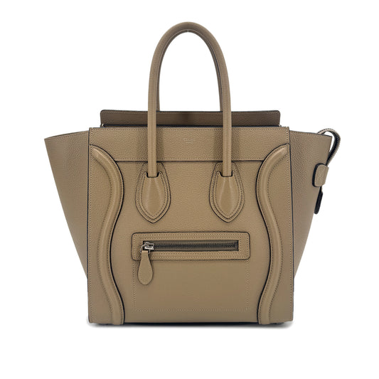 CELINE LUGGAGE MICRO SHOPPER HAND BAG DUNE LEATHER 90292090