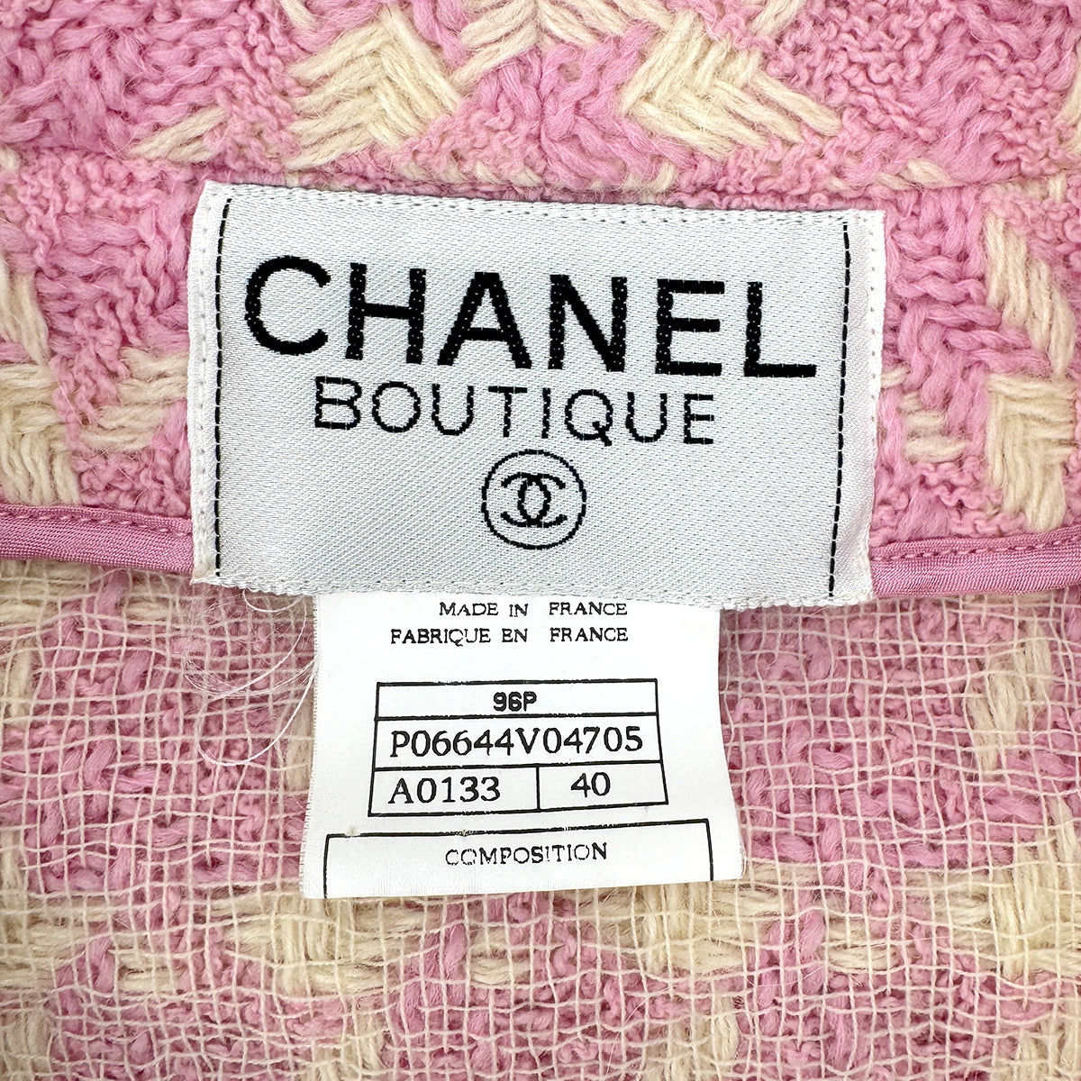 CHANEL COCO BUTTON TWEED JACKET PINK WOOL 40 96P RTW 90292101