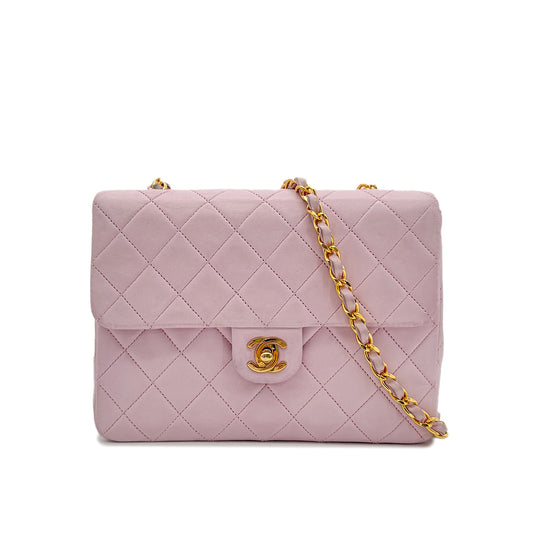 CHANEL VINTAGE MINI MATELASSE 20 CHAIN SHOULDER BAG PINK LAMB SKIN 90292487