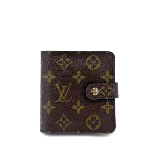 LOUIS VUITTON MONOGRAM COMPACT ZIP WALLET BROWN M61667 90292494