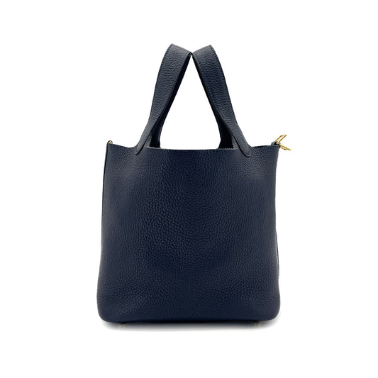 HERMES PICOTIN LOCK PM BLUE NUIT TAURILLON CLEMENCE HAND BAG D 90292746