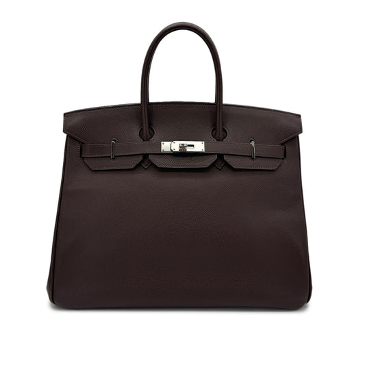 HERMES BIRKIN 35 EBENE VEAU EPSOM HAND BAG □J SHW 90292781