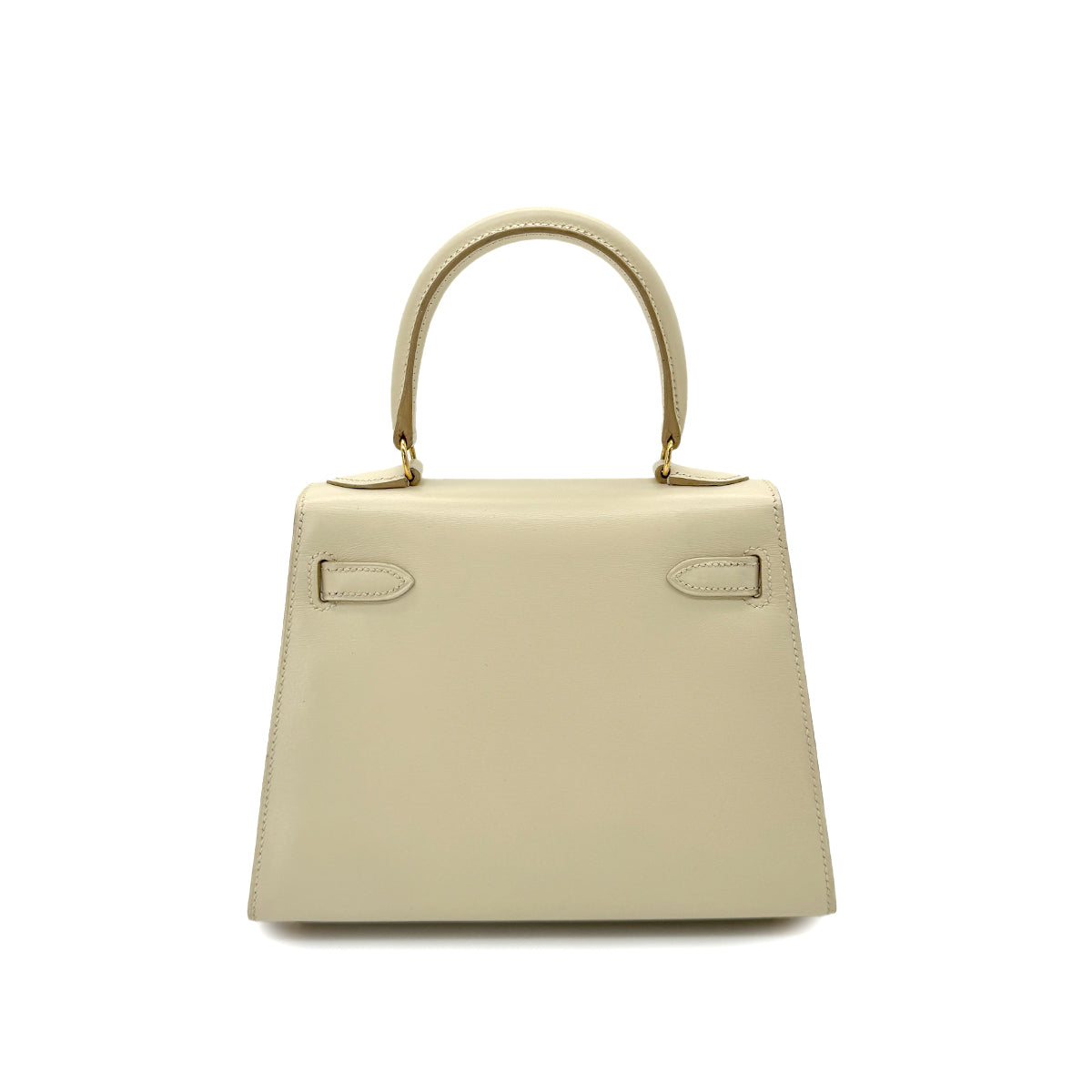 HERMES MINI KELLY 20 IVORY BOXCALF HAND SHOULDER BAG □B GHW 90292784