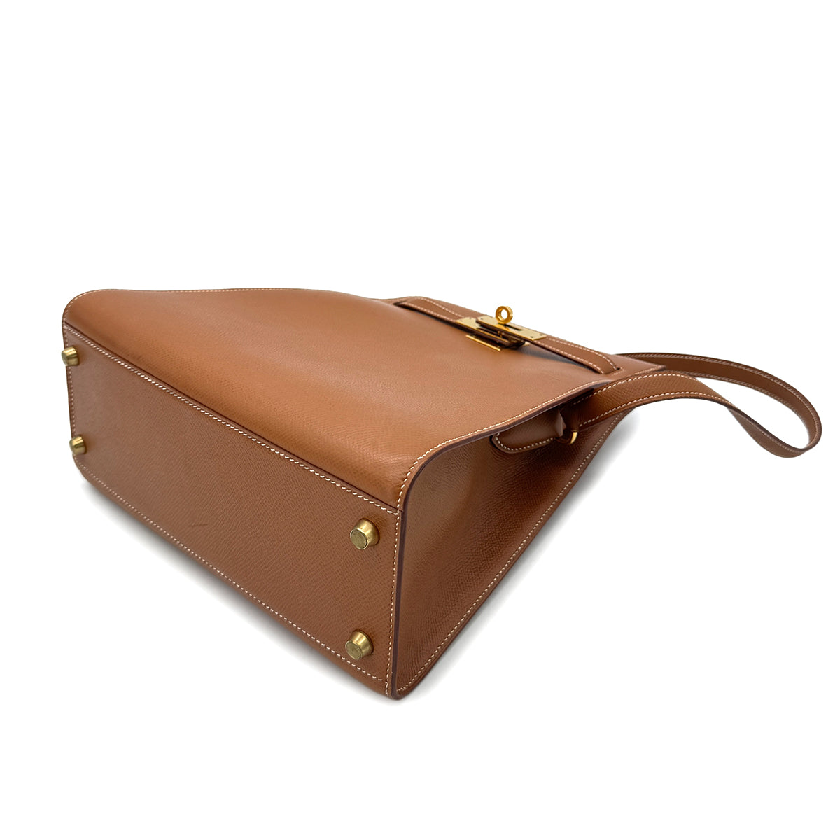 HERMES KELLY SPORTS GOLD COUCHEVEL SHOULDER BAG 〇Y GHW 90292786