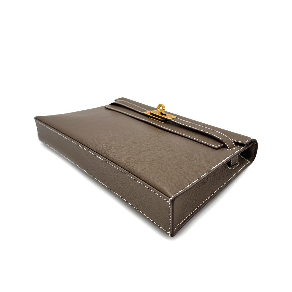 HERMES KELLY ELAN ETOUPE VEAU MADAME CLUTCH SHOULDER BAG B GHW 90292788