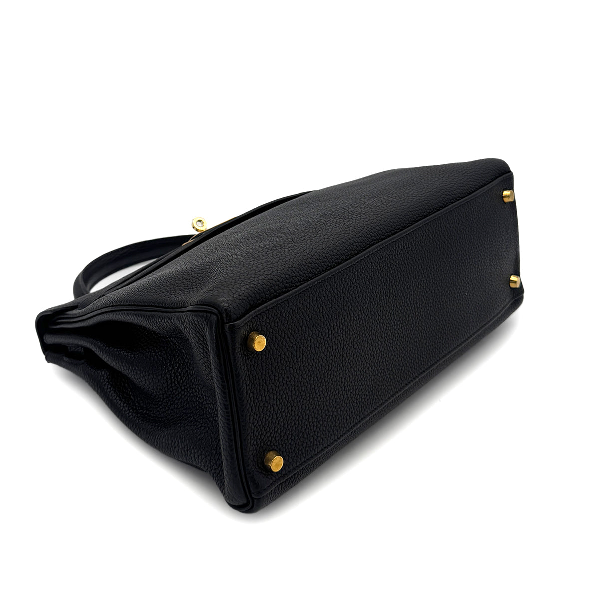 HERMES KELLY 32 RETOURNE BLACK TOGO HAND SHOULDER BAG □G GHW 90292887