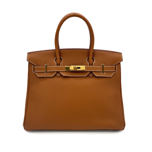 HERMES BIRKIN 30 GOLD TOGO HAND BAG □G GHW 90292899