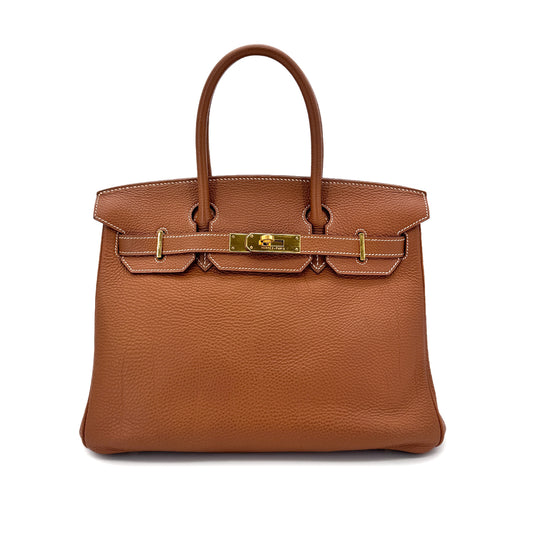 HERMES BIRKIN 30 GOLD TOGO HAND BAG □G GHW 90292986
