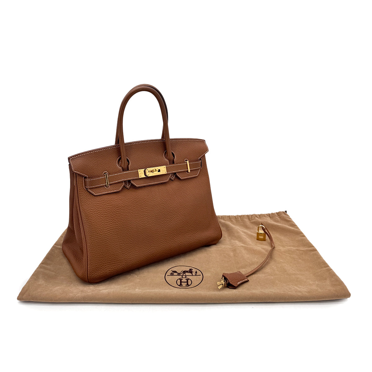 HERMES BIRKIN 30 GOLD TOGO HAND BAG □G GHW 90292986