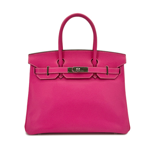 HERMES CANDY BIRKIN 30 ROSE TYRIEN RUBIS VEAU EPSOM HAND BAG □O SHW 90292988