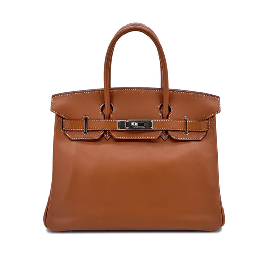 HERMES BIRKIN 30 GOLD VEAU SWIFT HAND BAG □L SHW 90292994
