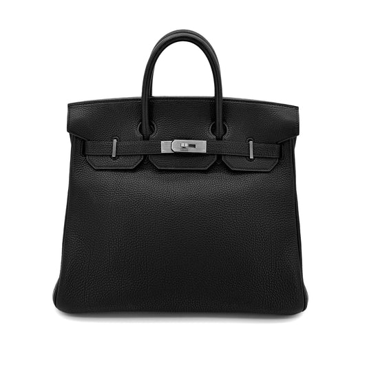 HERMES HAUT A COURROIES 32 BLACK TOGO HAND BAG □B SHW 90293005