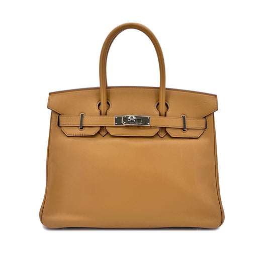 HERMES BIRKIN 30 TABAC CAMEL VEAU SWIFT HAND BAG □M SHW 90293006