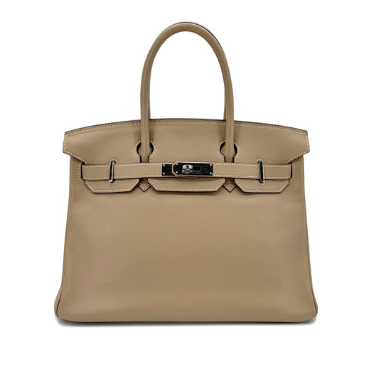 HERMES BIRKIN 30 POUSSIERE VEAU SWIFT HAND BAG □L SHW 90293007