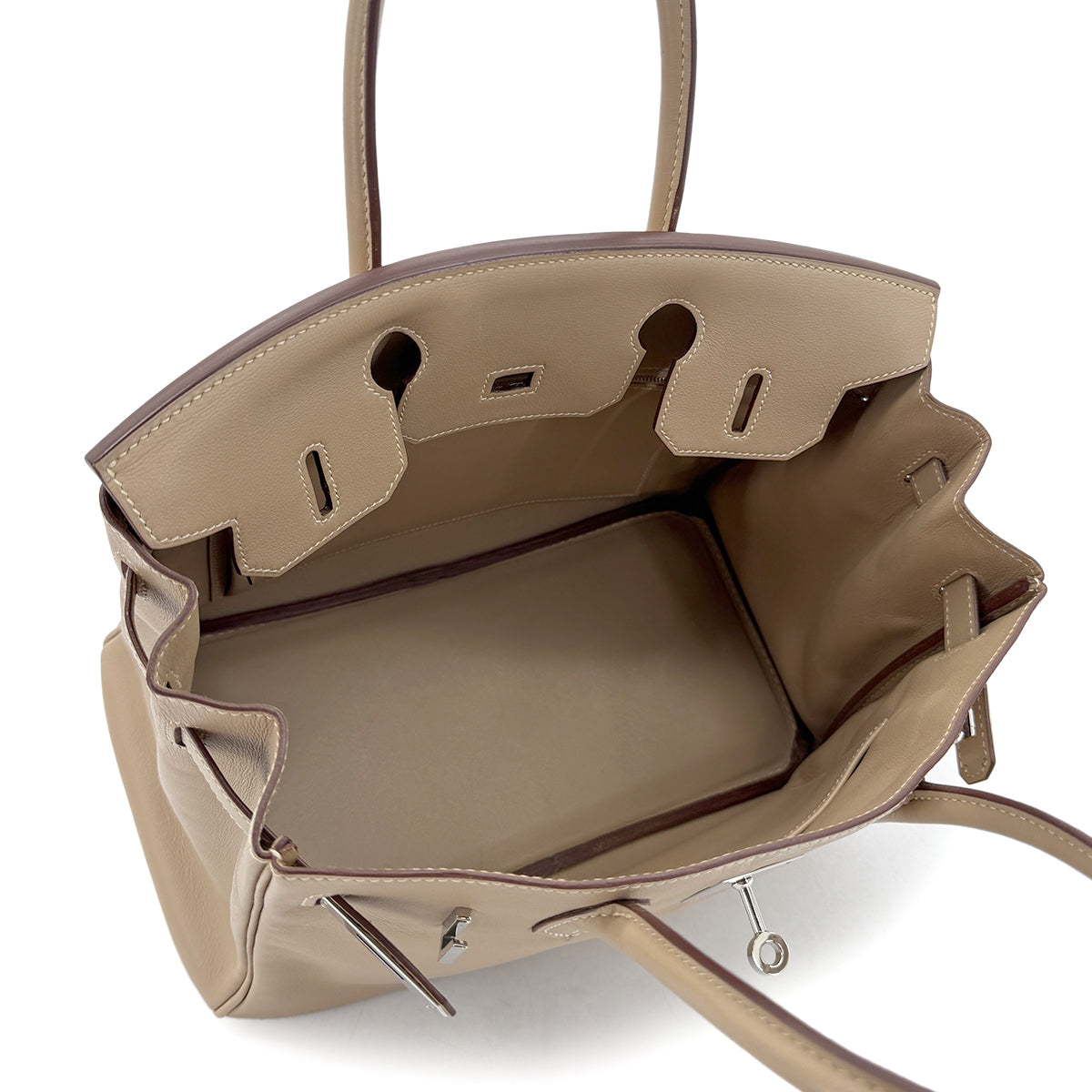 HERMES BIRKIN 30 POUSSIERE VEAU SWIFT HAND BAG □L SHW 90293007