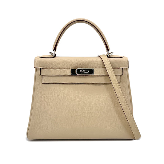 HERMES KELLY 28 RETOURNE PARCHEMIN TOGO HAND SHOULDER BAG □K SHW 90293009