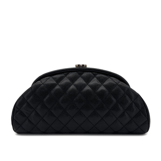 CHANEL MATELASSE CLUTCH BAG BLACK CAVIAR SKIN 90293014