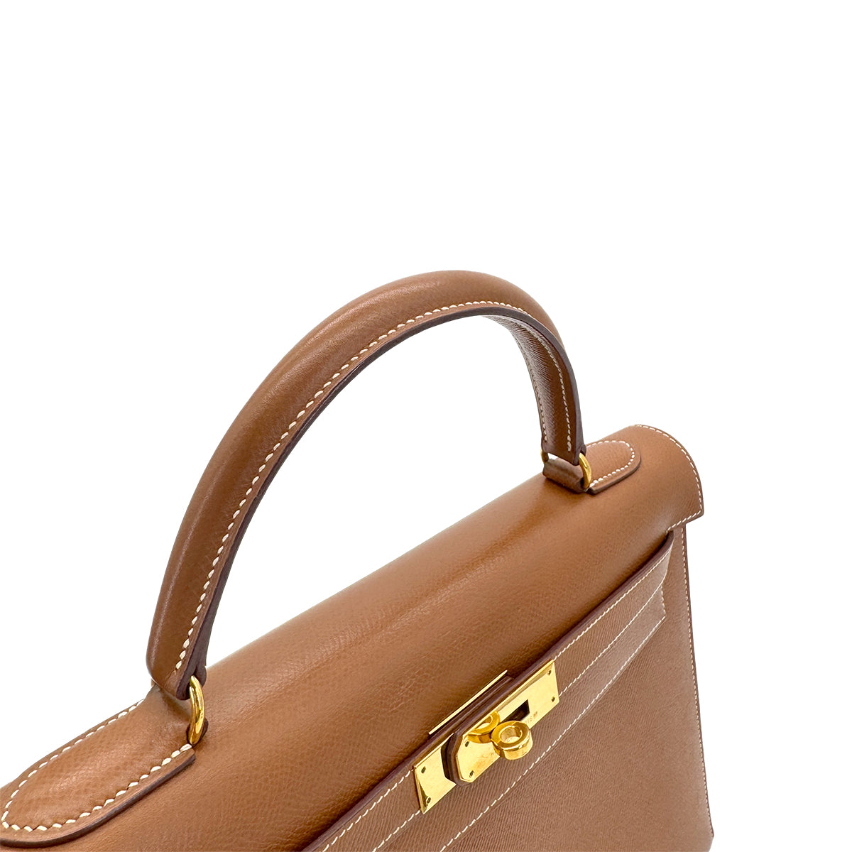HERMES KELLY 32 SELLIER GOLD COUCHEVEL HAND SHOULDER BAG 〇Y GHW 90293255