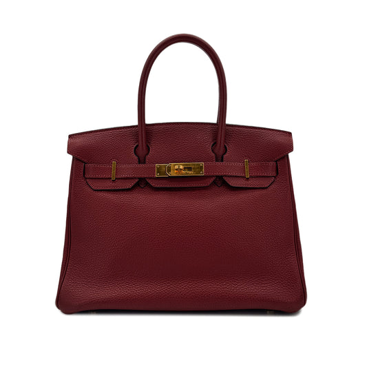HERMES BIRKIN 30 ROUGE H TOGO HAND BAG □E GHW 90293293