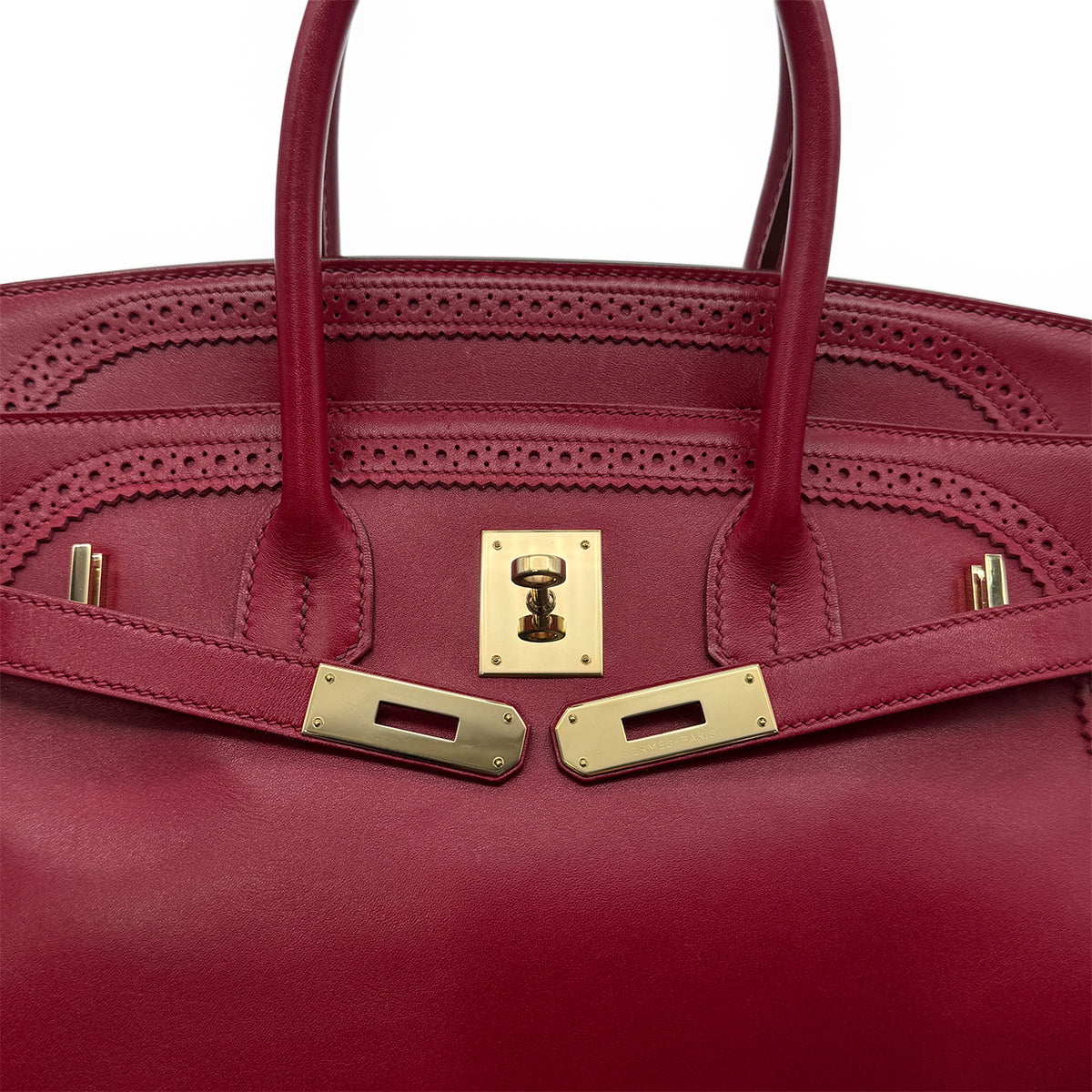 HERMES BIRKIN 35 GHILLIES RUBIS TADELAKT HAND BAG □Q GHW 90293501