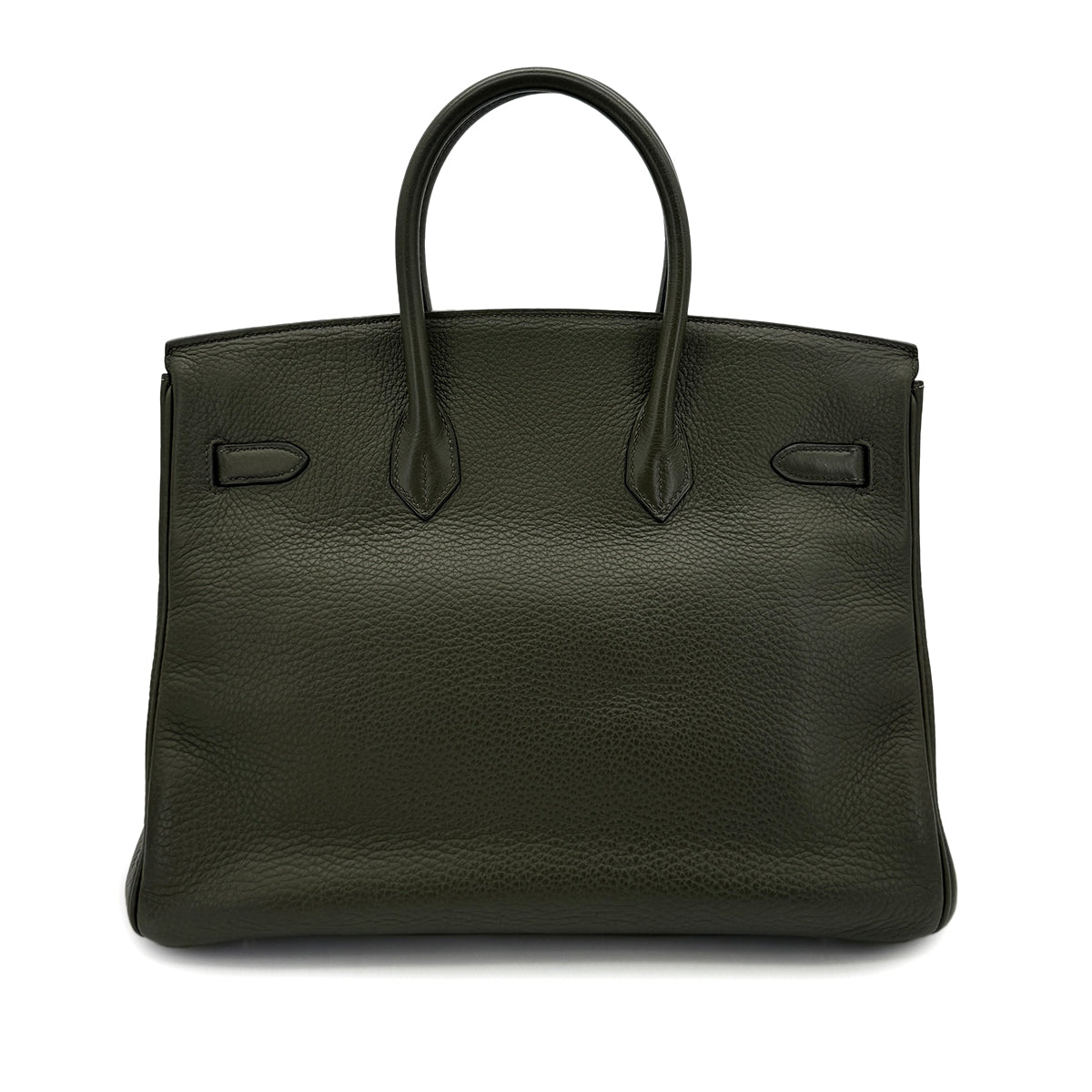 HERMES BIRKIN 35 VERT OLIVE TAURILLON CLEMENCE HAND BAG □E SHW 90293503