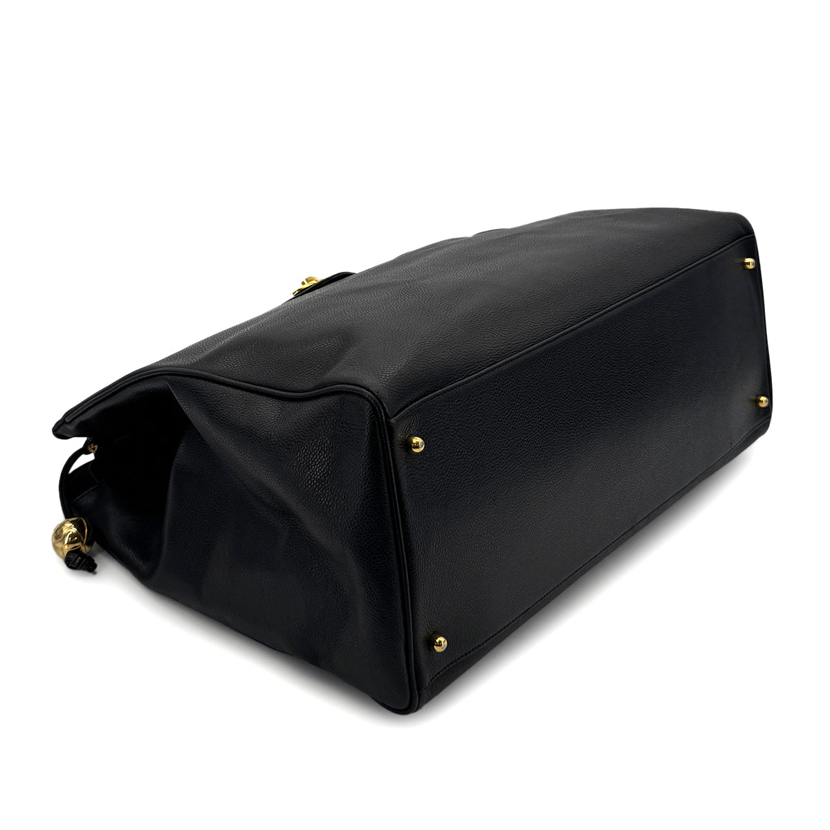 CHANEL VINTAGE SUPER MODEL CHAIN TOTE BAG BLACK CAVIAR SKIN 90293505