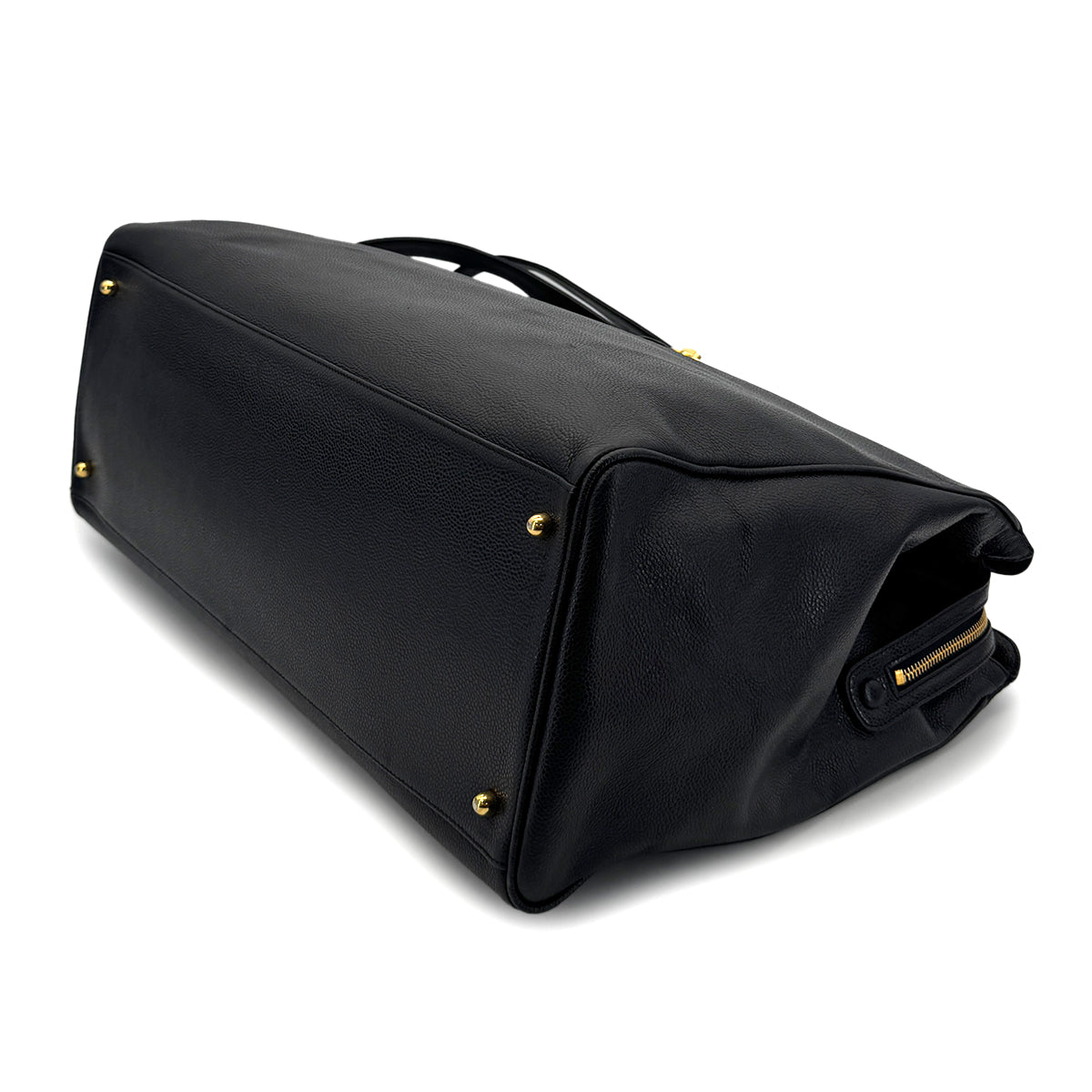 CHANEL VINTAGE SUPER MODEL CHAIN TOTE BAG BLACK CAVIAR SKIN 90293505