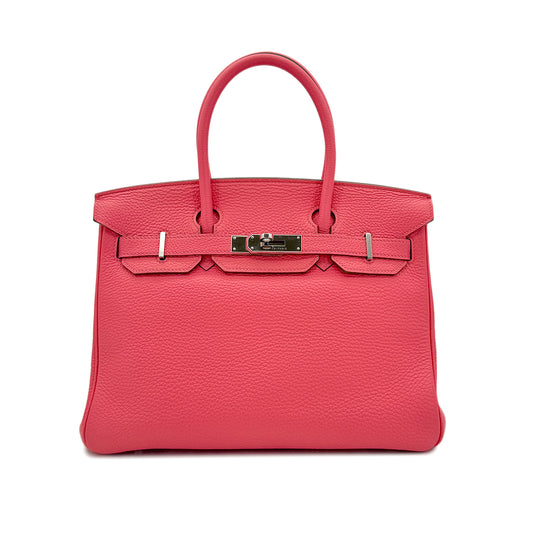 HERMES BIRKIN 30 ROSE LIPSTICK TOGO HAND BAG □Q SHW 90293510