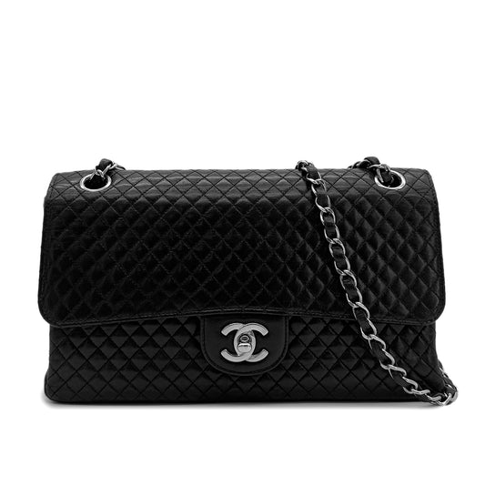 CHANEL VINTAGE MATELASSE CHAIN SHOULDER BAG BLACK LAMB SKIN 90293555