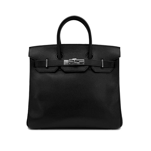HERMES HAUT A COURROIES 28 BLACK VEAU EPSOM HAND BAG ▢J SHW 90294139