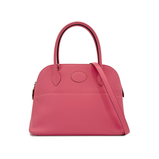 HERMES BOLIDE 27 ROSE AZALEE VEAU SWIFT HAND SHOULDER BAG D 90294140
