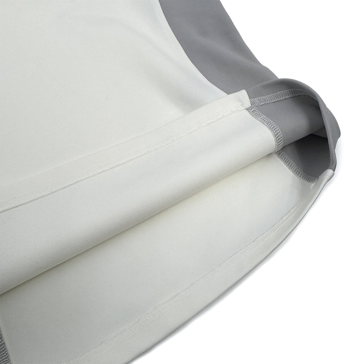 CHANEL SPORTSLINE SHORT SLEEVE TOPS WHITE GRAY POLYAMIDE 44 01P RTW 90294167