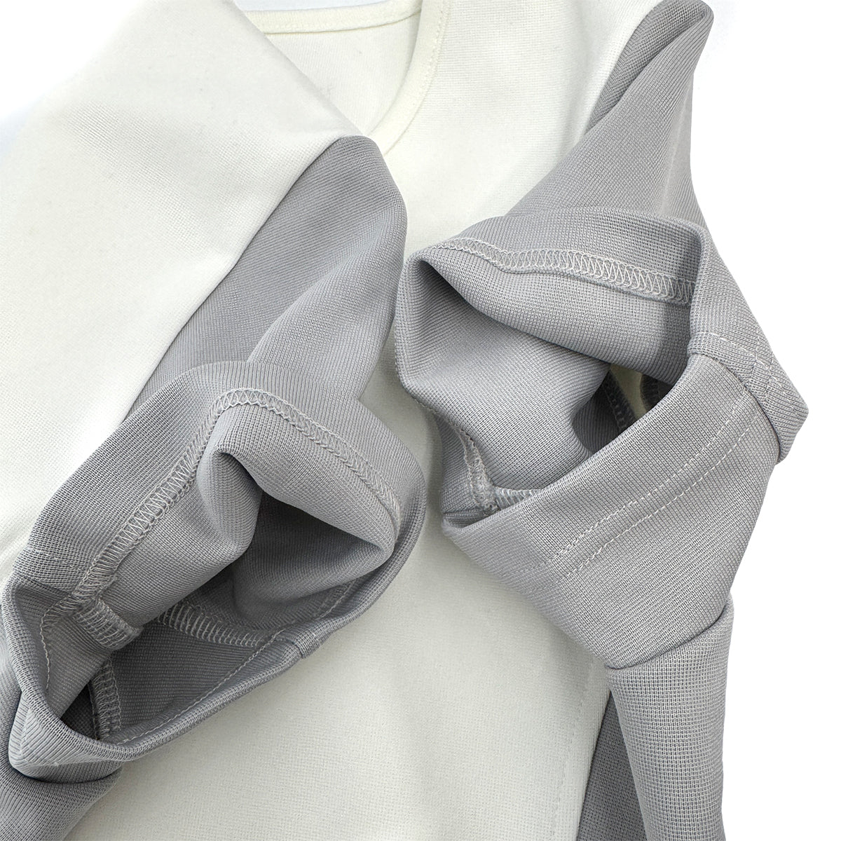 CHANEL SPORTSLINE SHORT SLEEVE TOPS WHITE GRAY POLYAMIDE 44 01P RTW 90294167