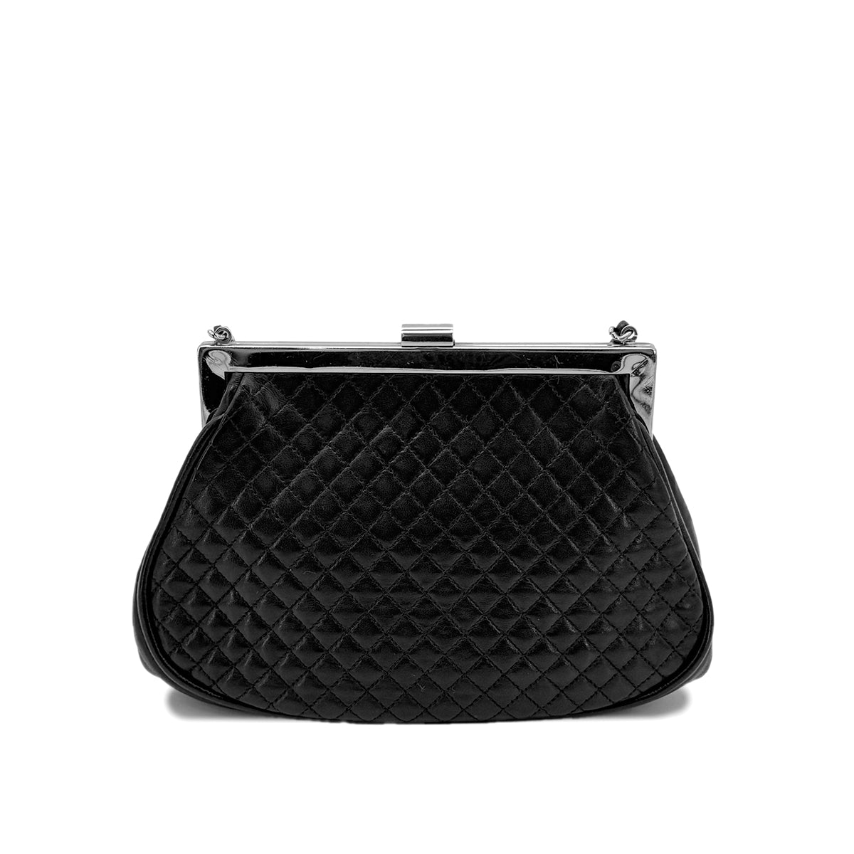 CHANEL VINTAGE MATELASSE CHAIN SHOULDER BAG BLACK LAMB SKIN 90294179