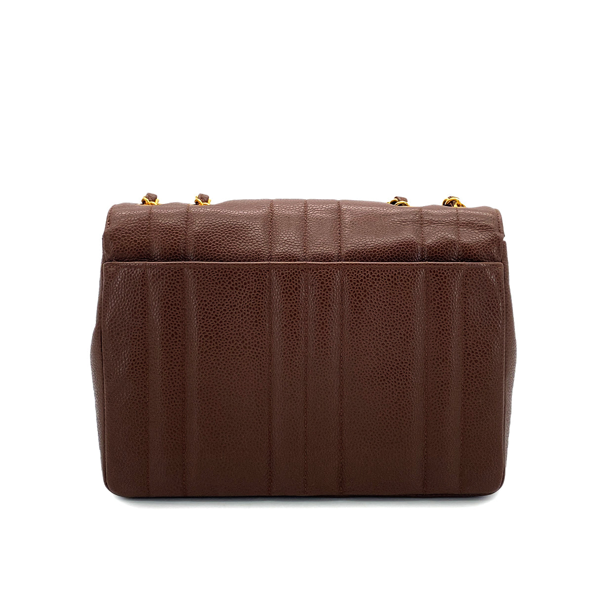 CHANEL VINTAGE MADEMOISELLE CHAIN SHOULDER BAG BROWN CAVIAR SKIN 90294185