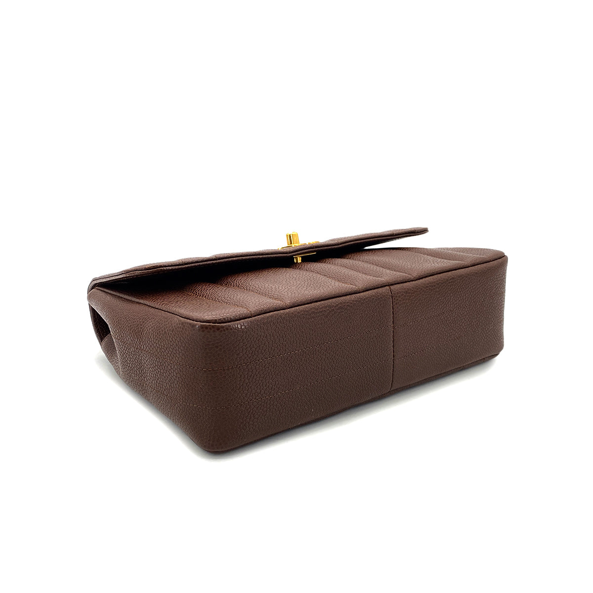 CHANEL VINTAGE MADEMOISELLE CHAIN SHOULDER BAG BROWN CAVIAR SKIN 90294185