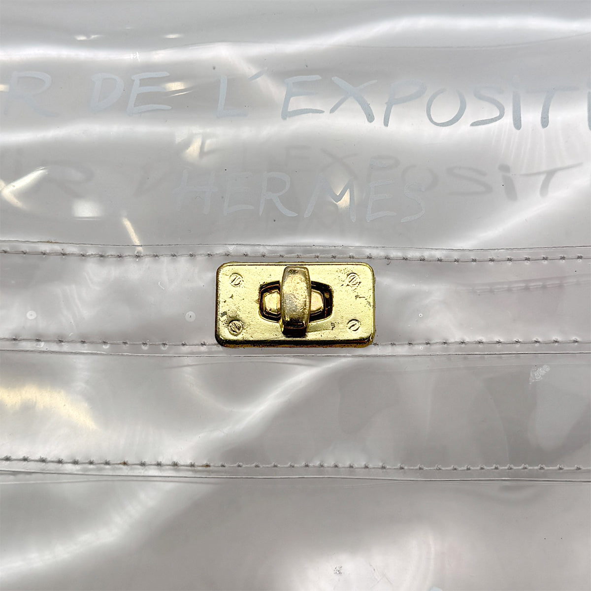 HERMES VINYL KELLY SOUVENIR DE L' EXPOSITION 1997 CLEAR HAND BAG 90294536