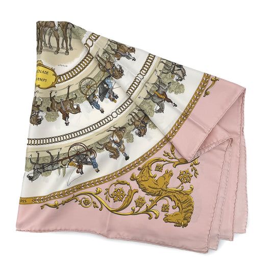 HERMES CARRE 90 LA PROMENADE DE LONGCHAMPS SCARF SILK MULTICOLOR 90294793