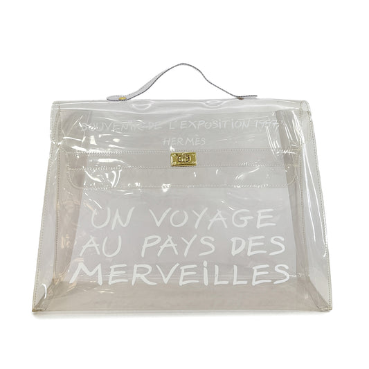 HERMES VINYL KELLY SOUVENIR DE L' EXPOSITION 1997 CLEAR HAND BAG 90294798