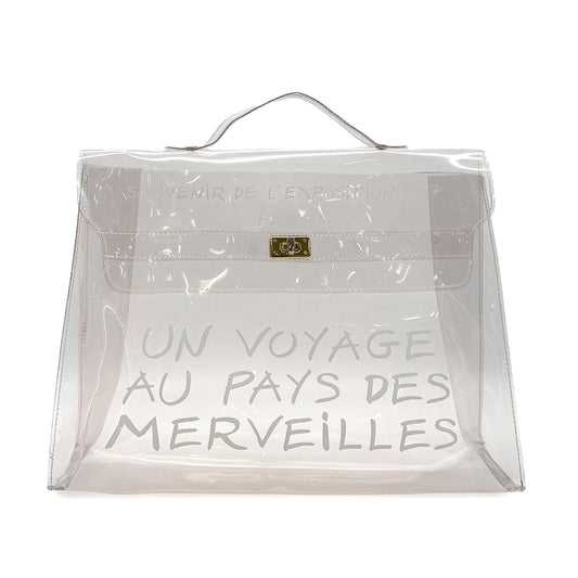 HERMES VINYL KELLY SOUVENIR DE L' EXPOSITION 1997 CLEAR HAND BAG 90294823
