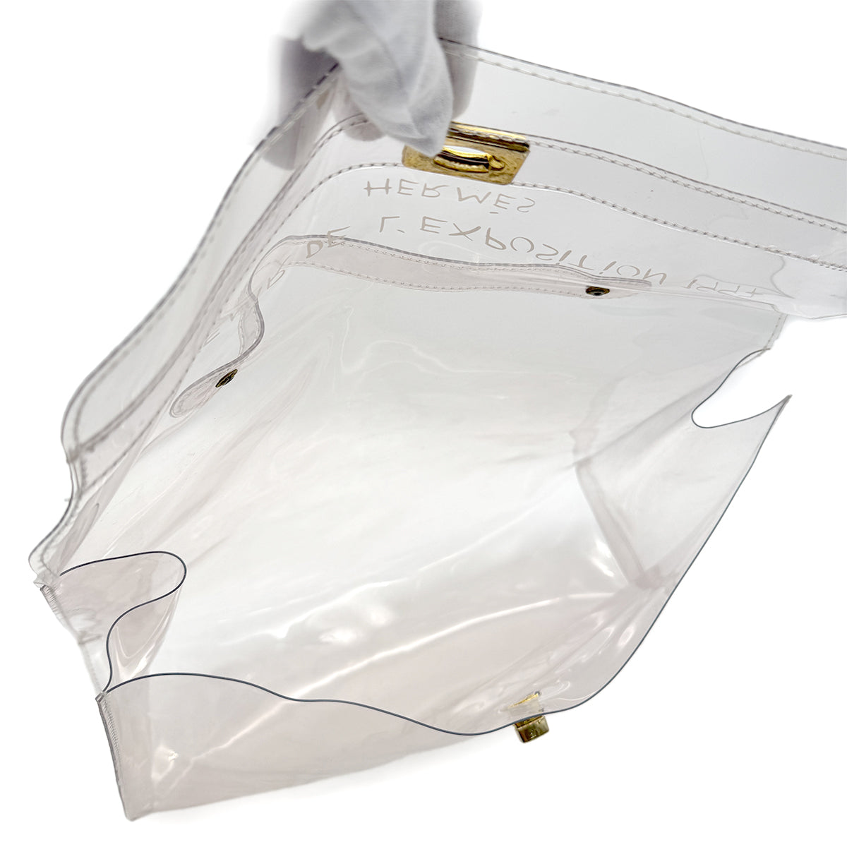 HERMES VINYL KELLY SOUVENIR DE L' EXPOSITION 1997 CLEAR HAND BAG 90294823