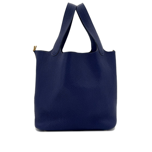 HERMES PICOTIN LOCK MM BLEU SAPHIR TAURILLON MAURICE HAND BAG C GHW 90294825