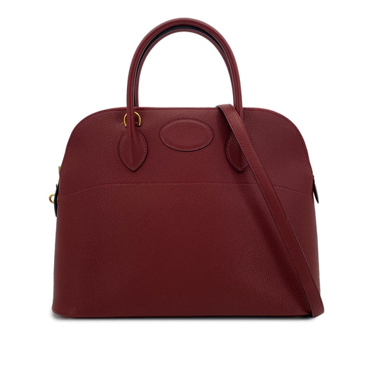 HERMES BOLIDE 35 ROUGE H FJORD HAND SHOULDER BAG □D GHW 90294969